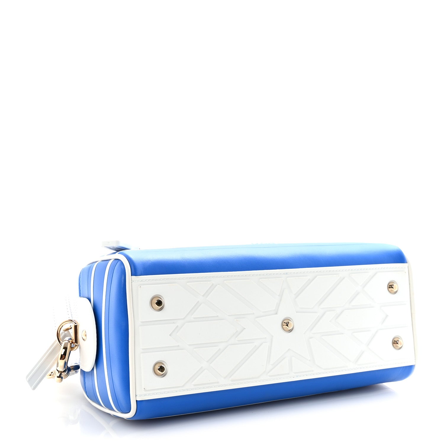 Christian Dior Calfskin Small Dior Vibe Zip Bowling Bag Blue 4 of 10