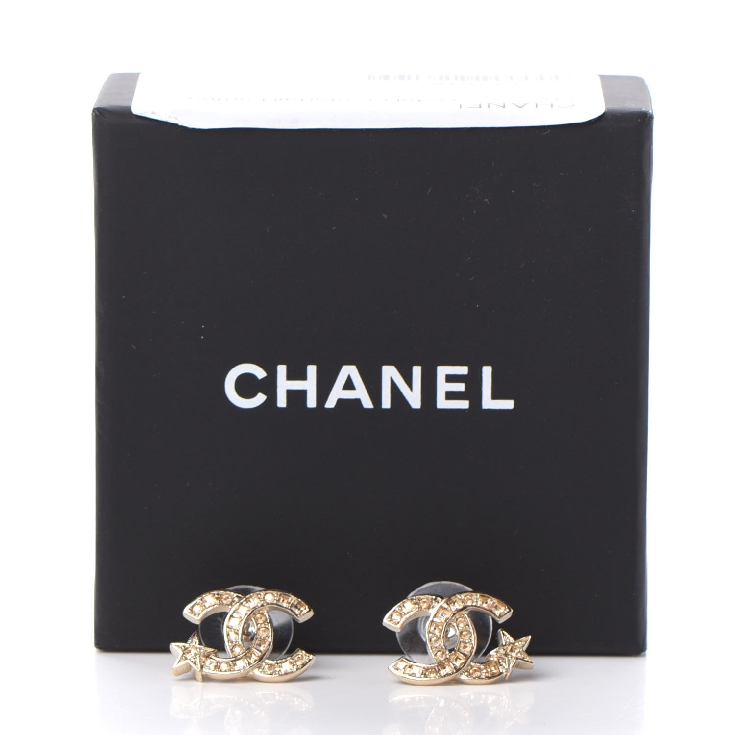 Chanel Crystal CC Starfall Earrings Gold 5 of 5