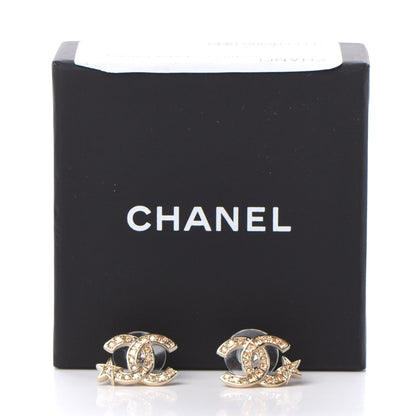 Chanel Crystal CC Starfall Earrings Gold 5 of 5