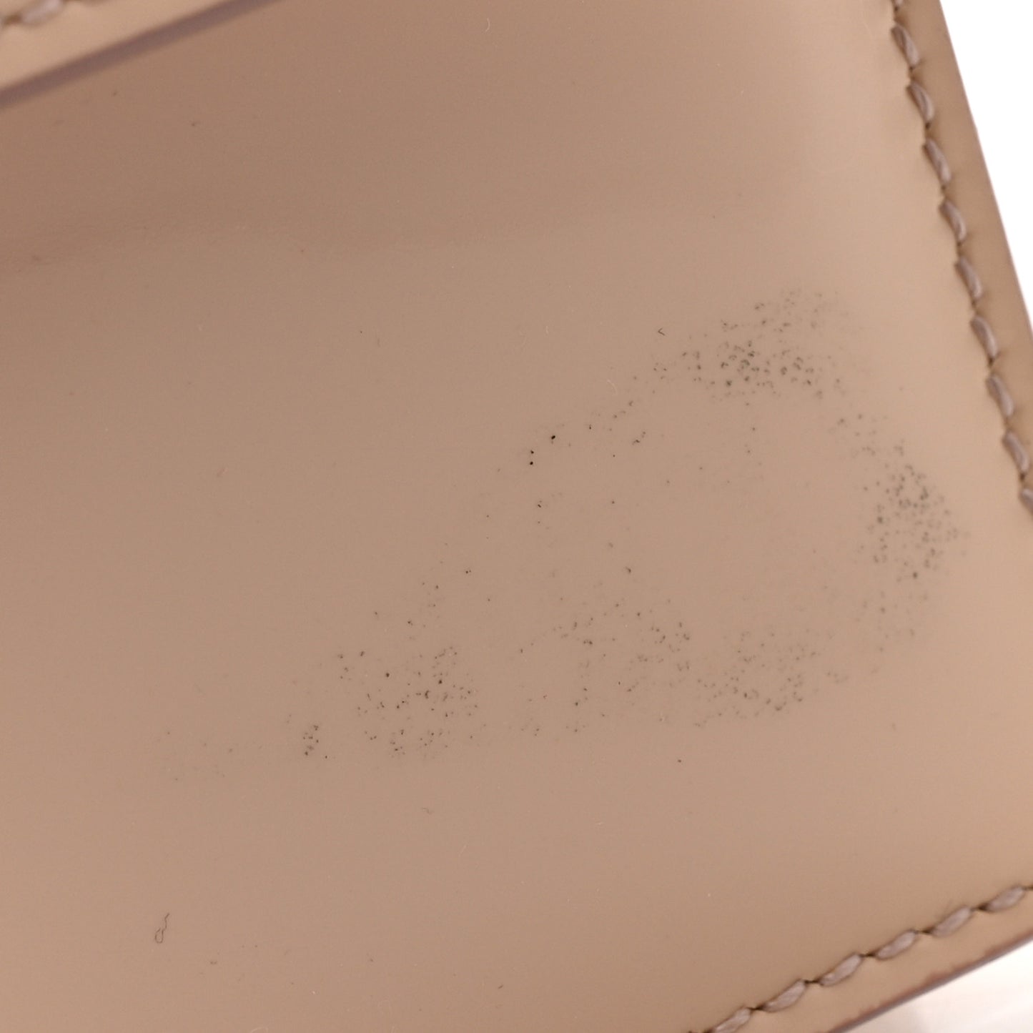 Patent Calfskin Vara Bow Chain Flap Crossbody Beige