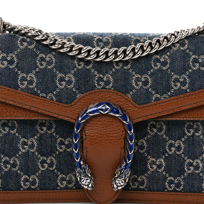 Gucci New Denim GG Monogram Dollar Calfskin Enamel Small Dionysus Shoulder Bag Blue Tea Cuir Epilog Electric Blue 8 of 11