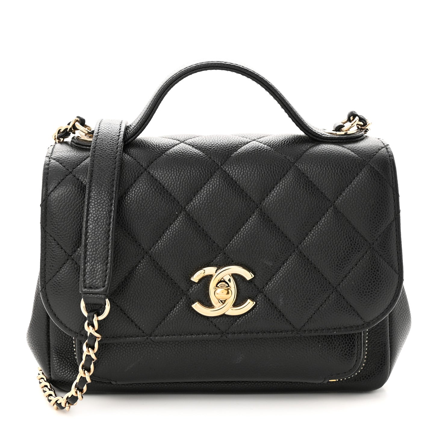 Caviar Quilted Small Business Affinity Flap Black