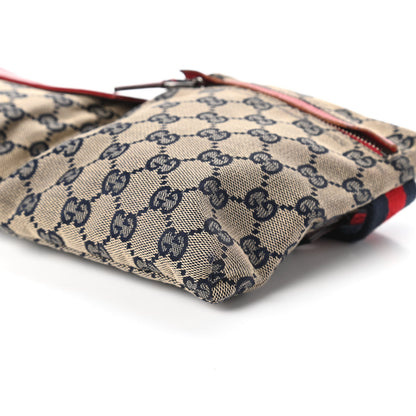 Gucci GG Monogram Web Double Pocket Belt Bag Navy Red 10 of 10