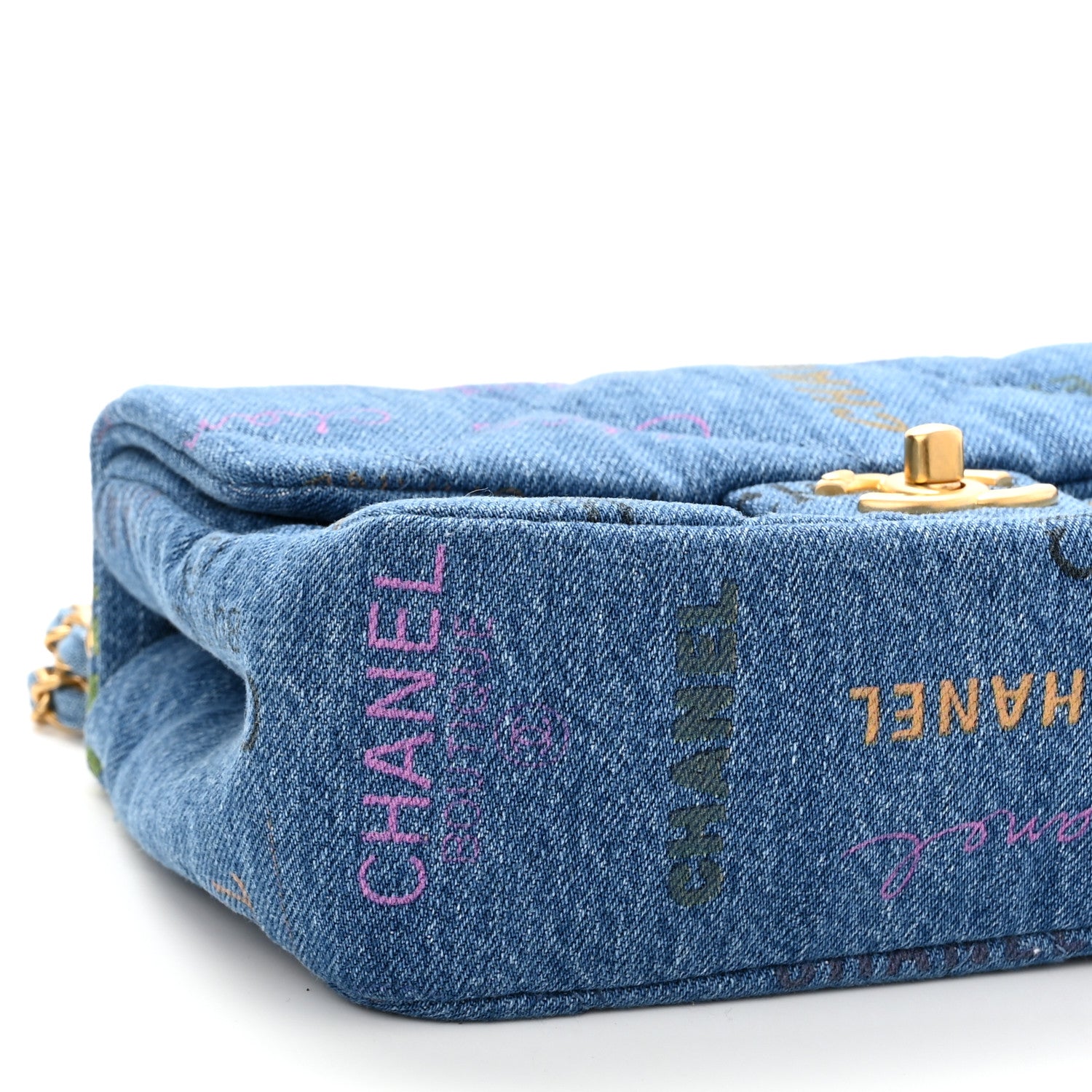 Chanel Denim Quilted Mini Denim Mood Rectangular Flap Blue Multicolor 9 of 11
