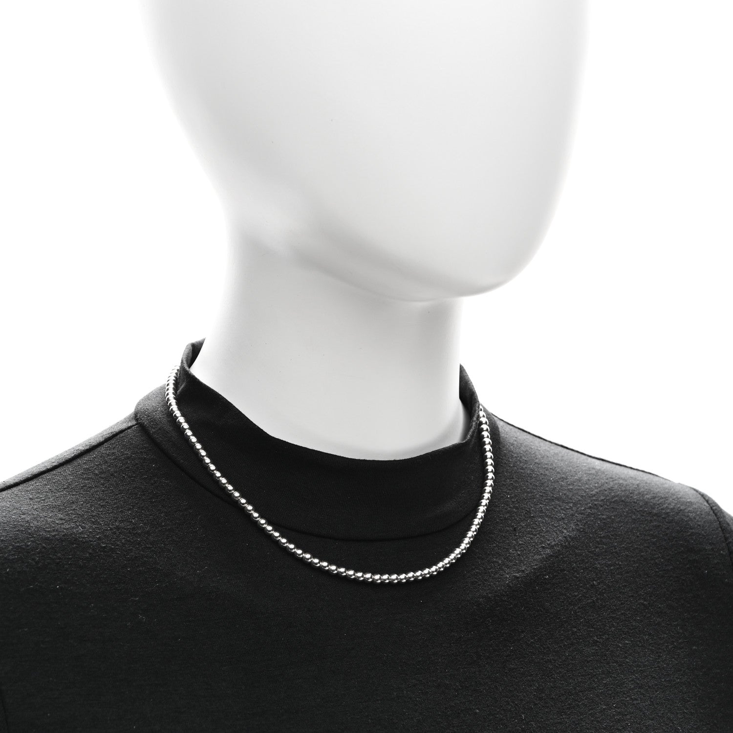 Tiffany Sterling Silver 4mm Beads Toggle Necklace 2 of 4
