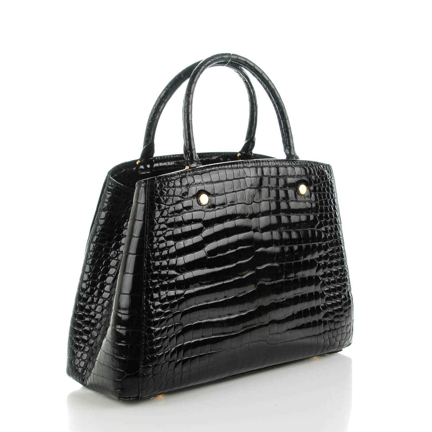 Louis Vuitton Crocodile Brilliant Montaigne MM Black 3 of 7