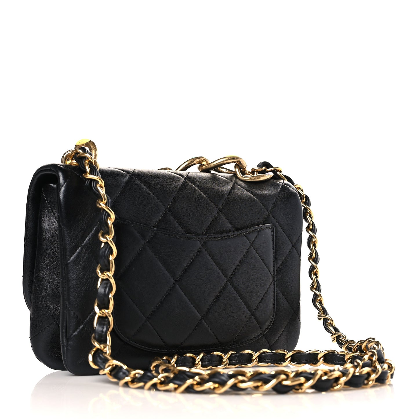 Lambskin Quilted Small Color Match Flap Black Multicolor