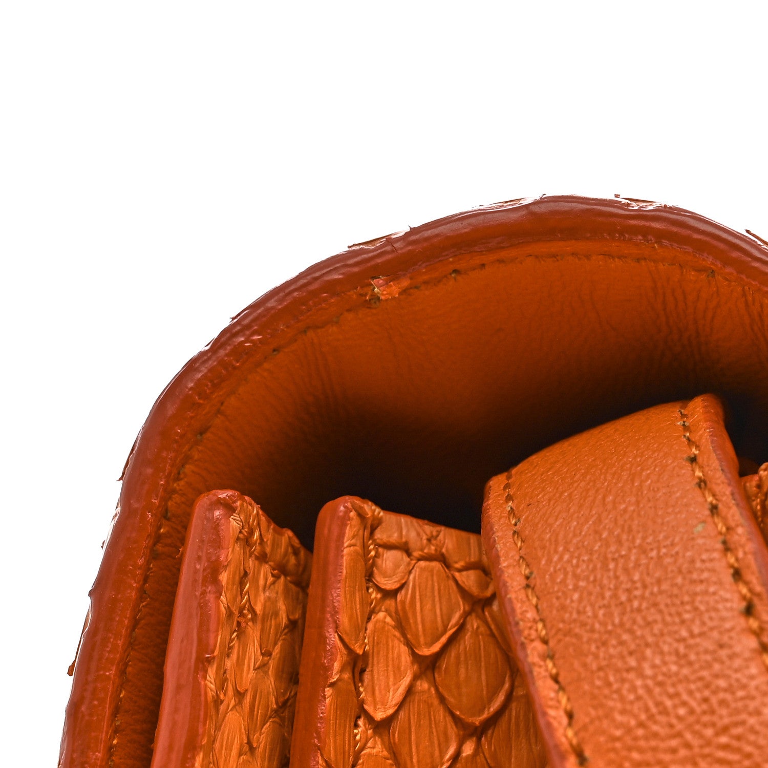 Celine Snakeskin Classic Box Flap Orange 17 of 24