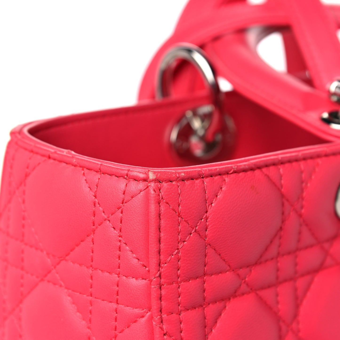 Lambskin Cannage Large Lady Dior Pink