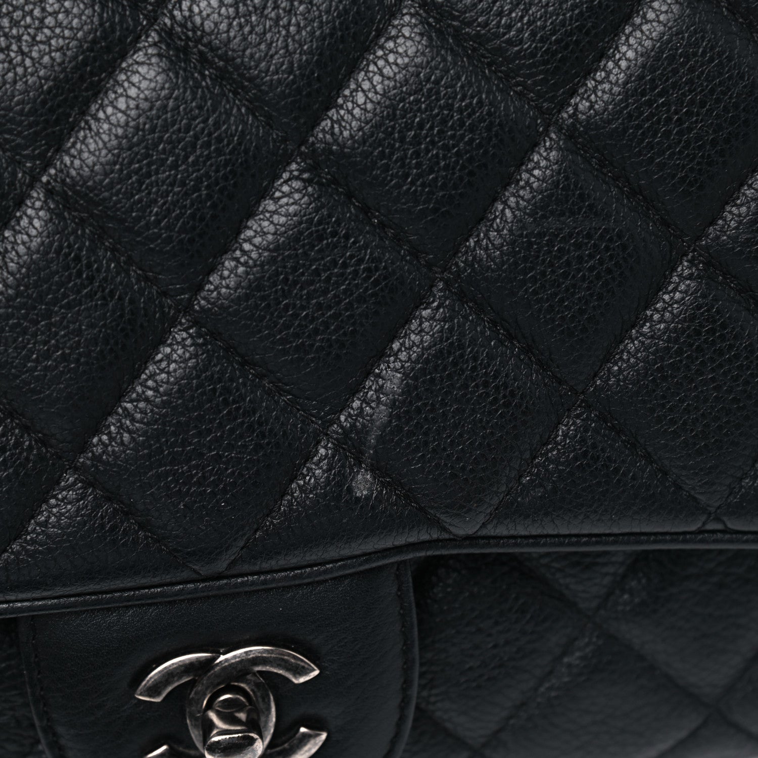 Chanel Grained Calfskin Quilted Medium Casual Rock Flap Black 7 of 10