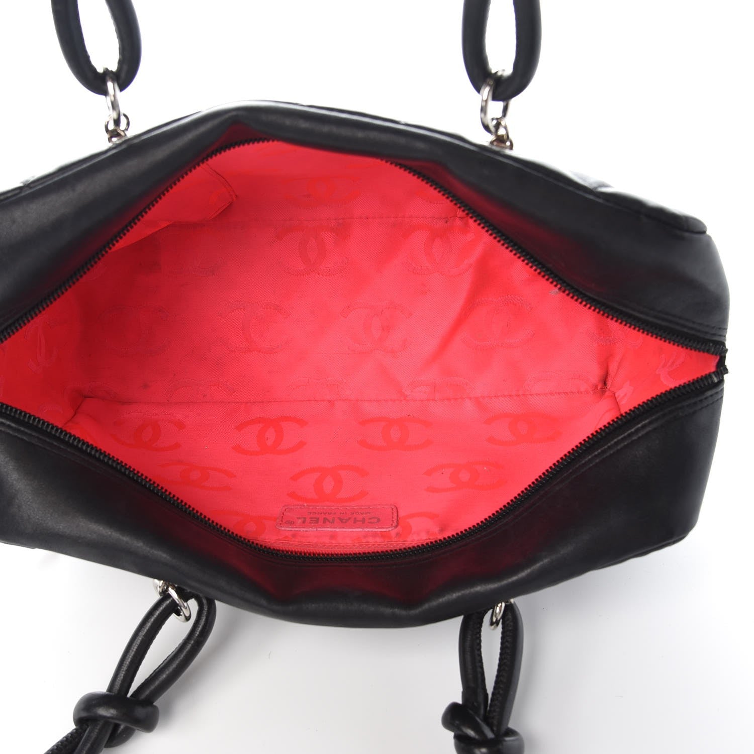 Chanel Calfskin Quilted Large Cambon Bowler Black White 5 of 9