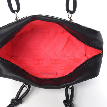 Chanel Calfskin Quilted Large Cambon Bowler Black White 5 of 9