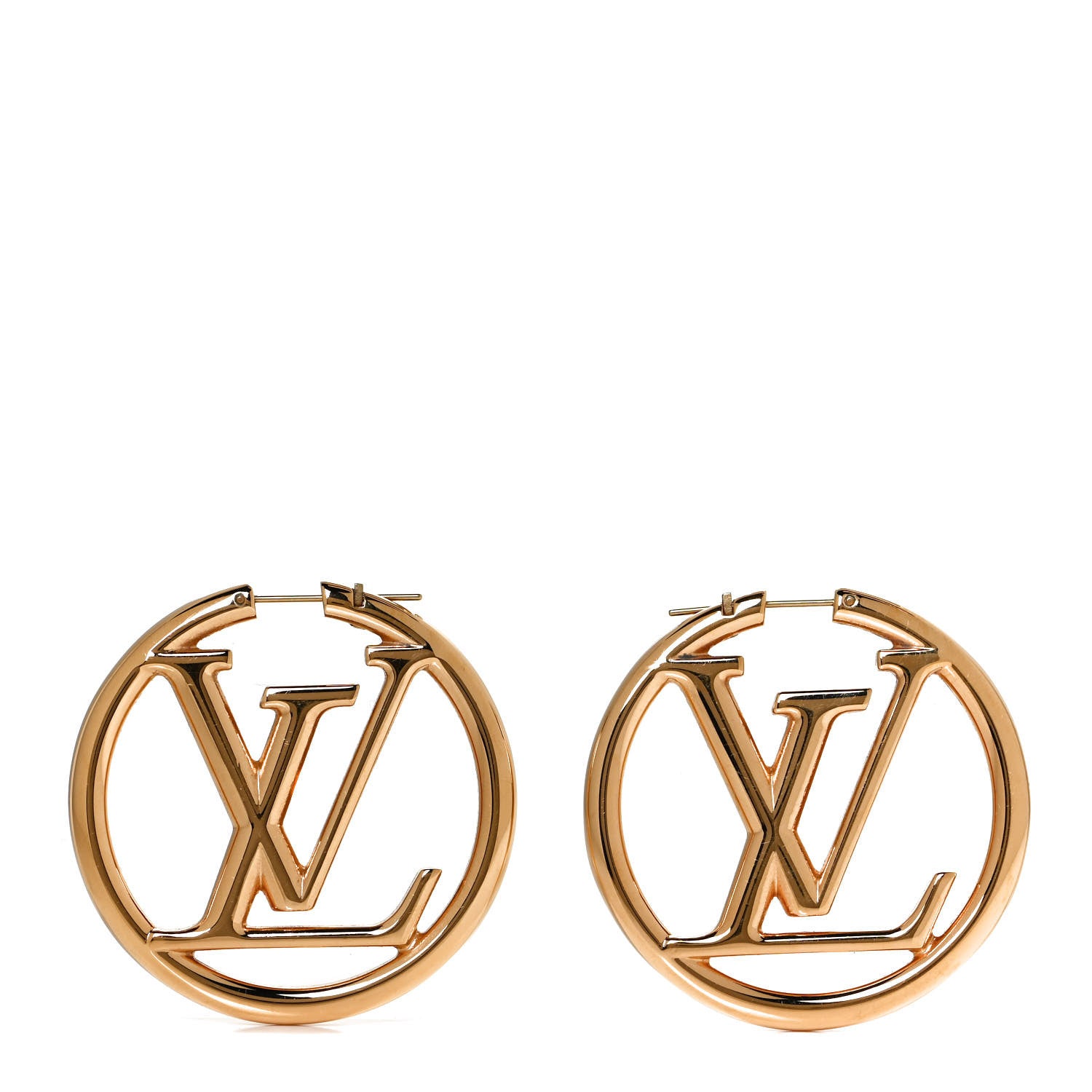 Louis Vuitton Metal Louise Hoop Earrings Gold 1 of 6