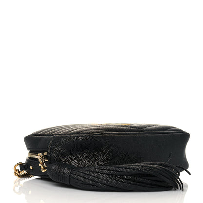 Saint Laurent Grain De Poudre Matelasse Monogram Mini Lou Camera Bag Black 4 of 13