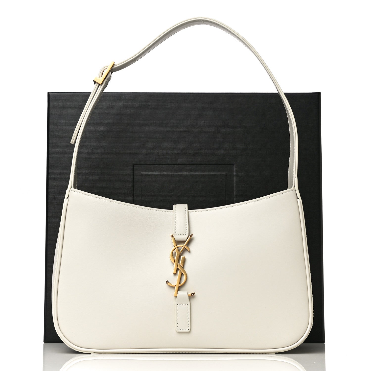 Saint Laurent Smooth Calfskin Le 5 A 7 Hobo Blanc Vintage 10 of 10