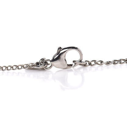Chanel Crystal CC Pendant Necklace Silver 5 of 5