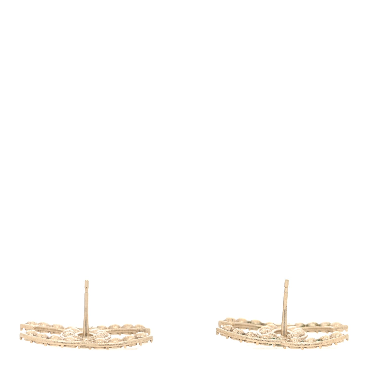 Chanel Crystal CC Earrings Light Gold 3 of 4