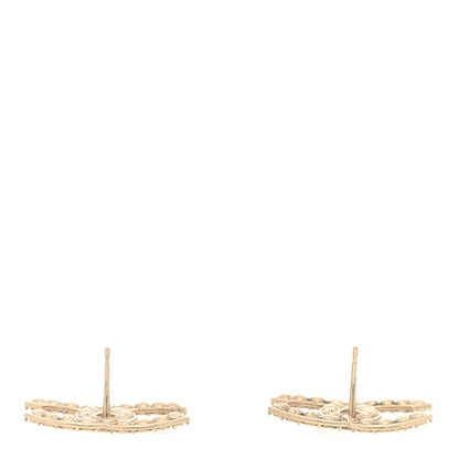 Chanel Crystal CC Earrings Light Gold 3 of 4