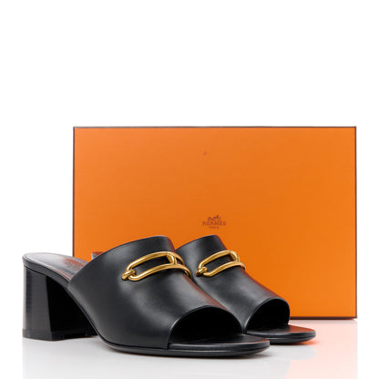 Hermes Calfskin Camilla Mules 40 Black 10 of 10