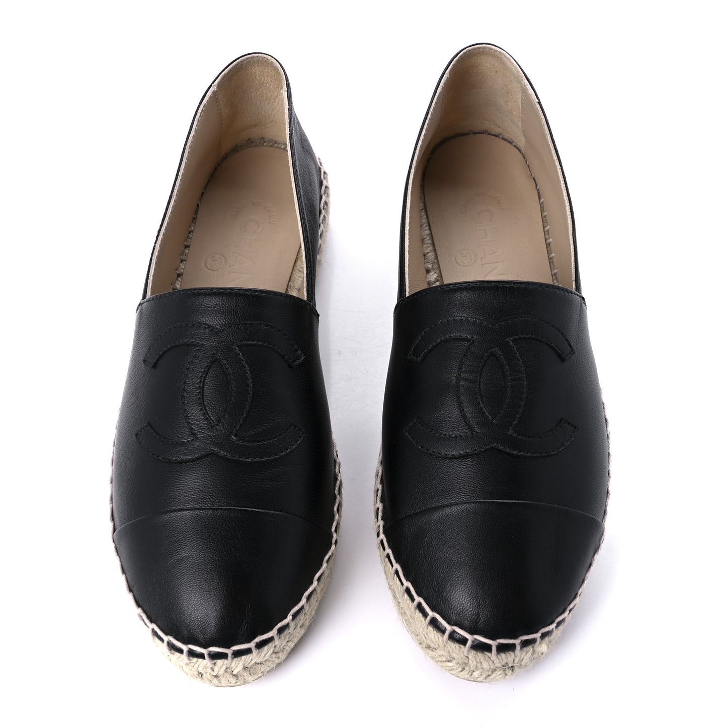 Lambskin CC Espadrilles 37 Black