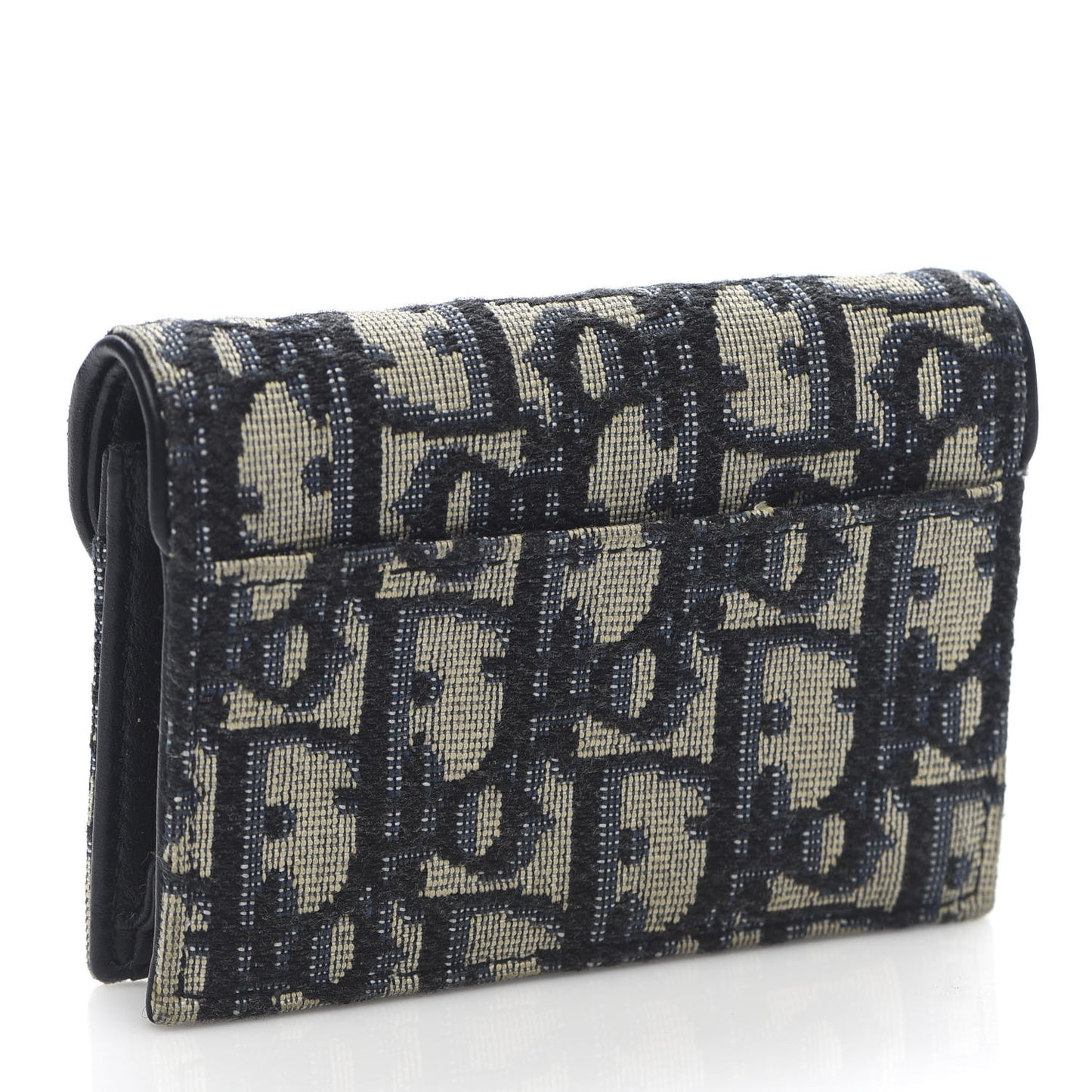 Oblique Saddle Card Holder Blue