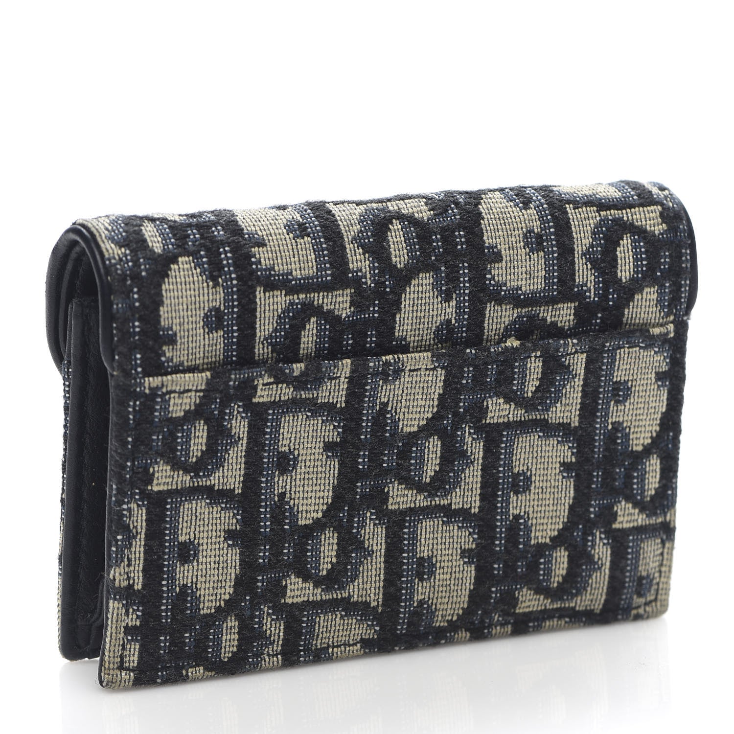 Christian Dior Oblique Saddle Card Holder Blue 3 of 8