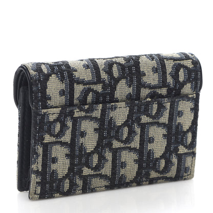 Christian Dior Oblique Saddle Card Holder Blue 3 of 8