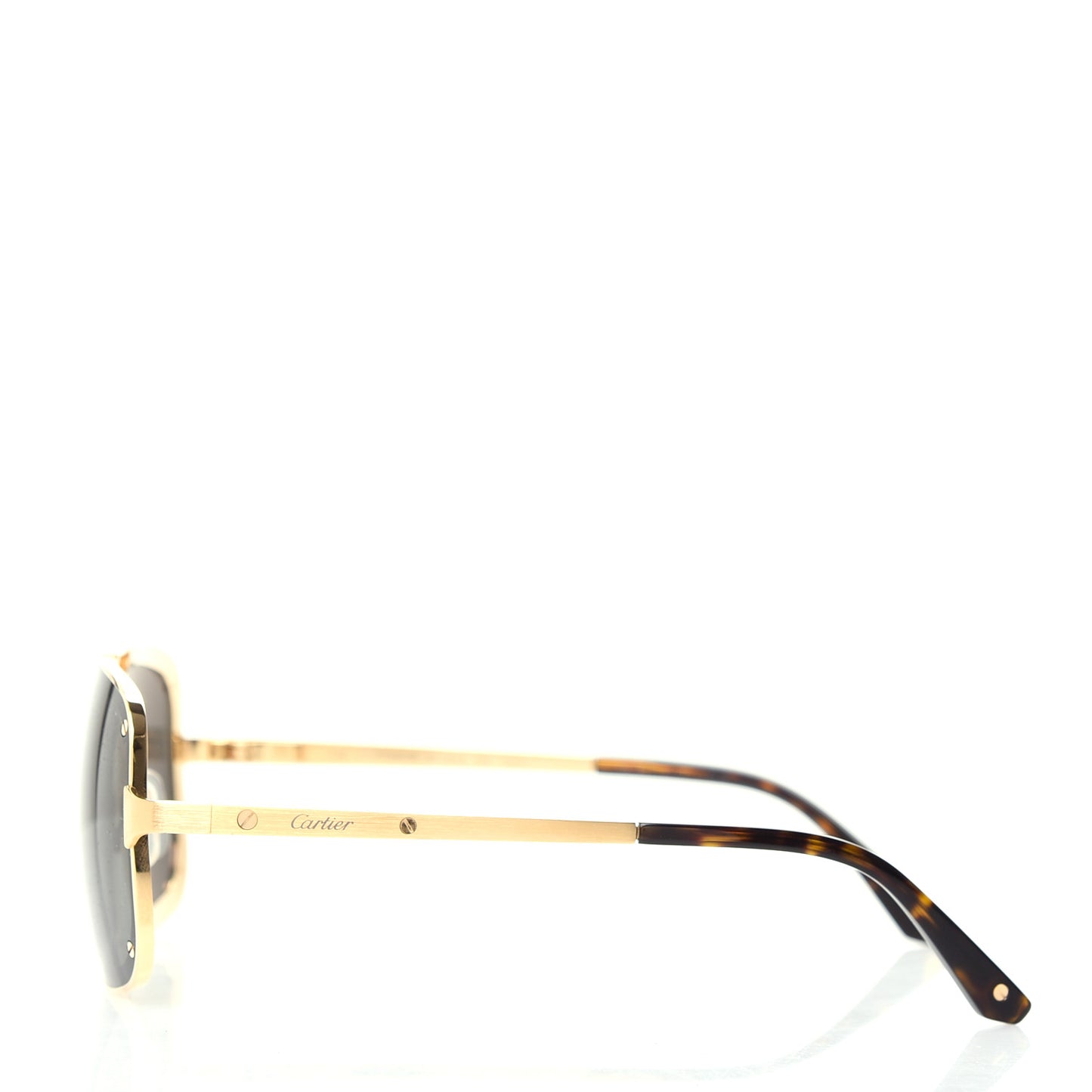 Titanium Santos De Cartier Sunglasses Gold