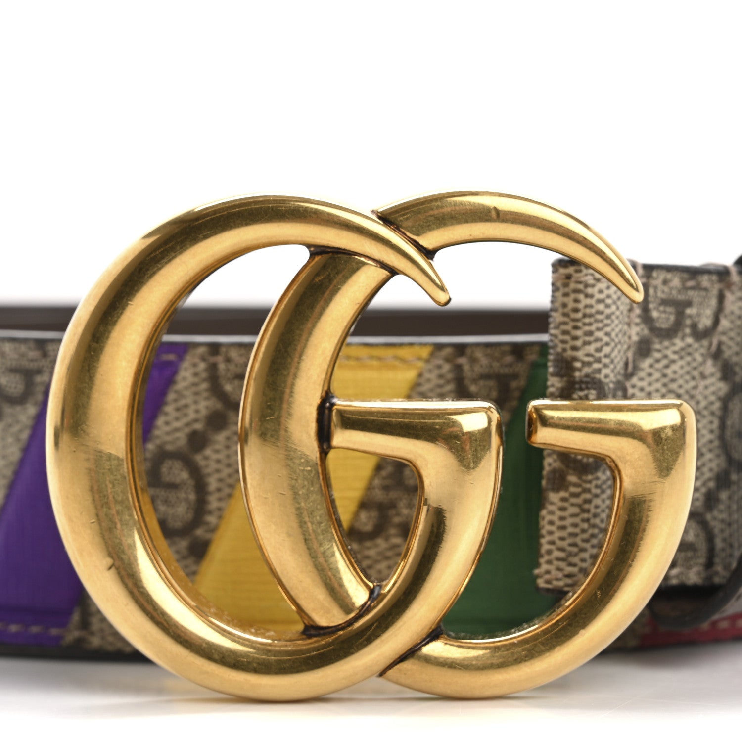 Gucci GG Supreme Monogram Stripe Double G 40mm Belt 105 42 Multicolor 7 of 7