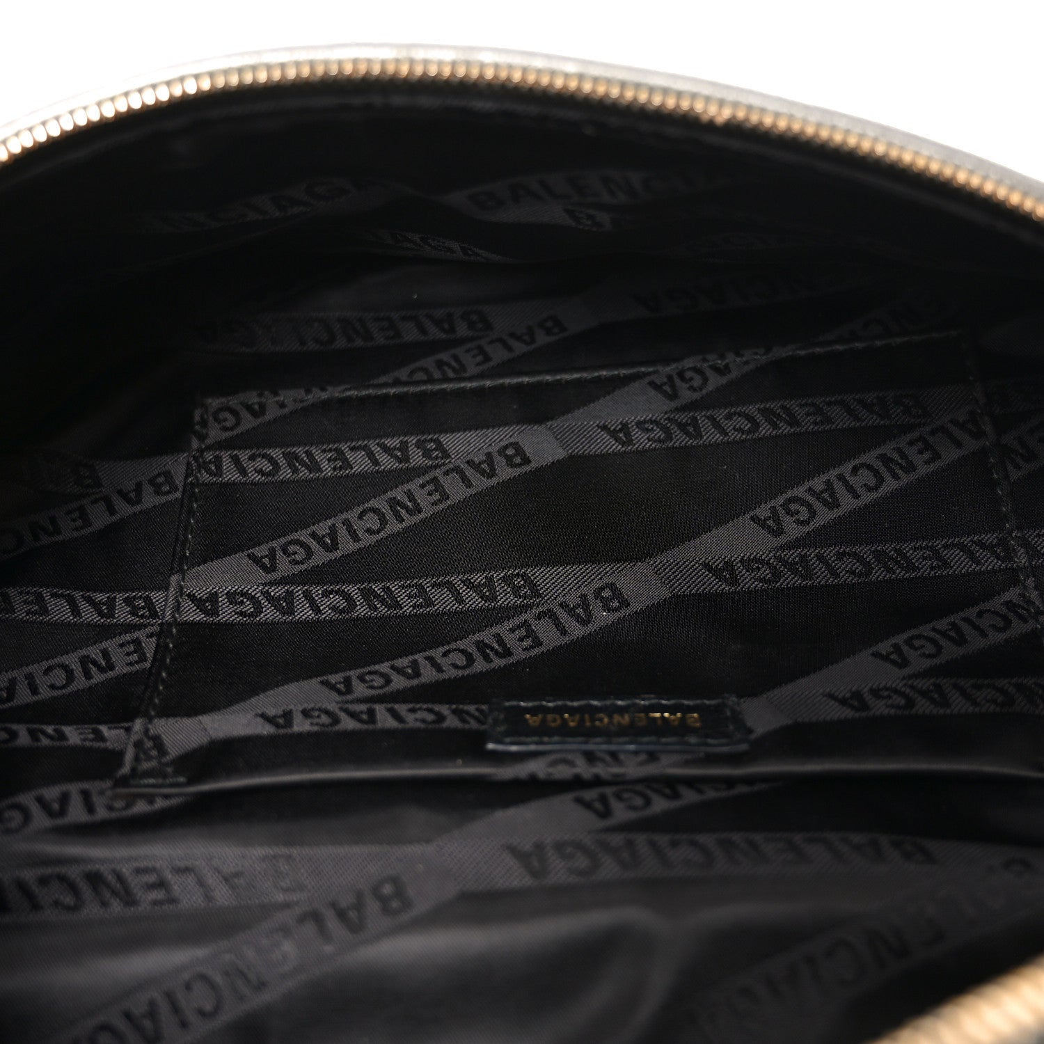 Balenciaga Shiny Goatskin Allover Logo Embossed XS Souvenir Belt Bag Gris 5 of 9