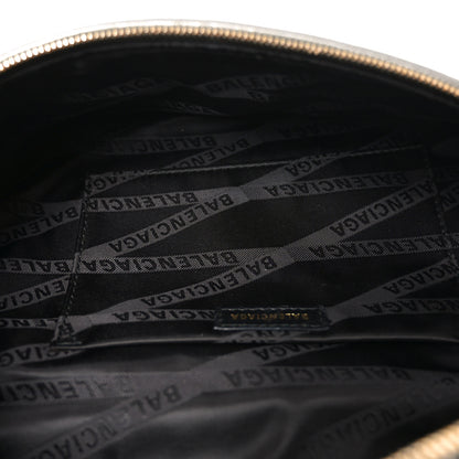 Balenciaga Shiny Goatskin Allover Logo Embossed XS Souvenir Belt Bag Gris 5 of 9