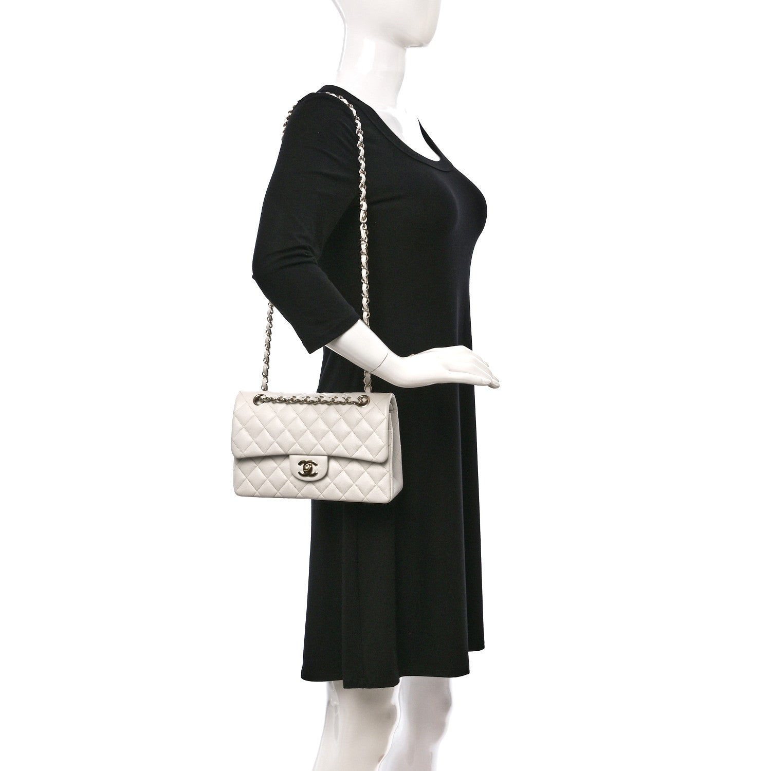 Chanel Caviar Quilted Small Double Flap White 2 of 10
