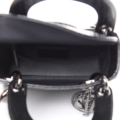 Christian Dior Metallic Patent Micro-Cannage Mini Lady Dior Onyx Black 5 of 11