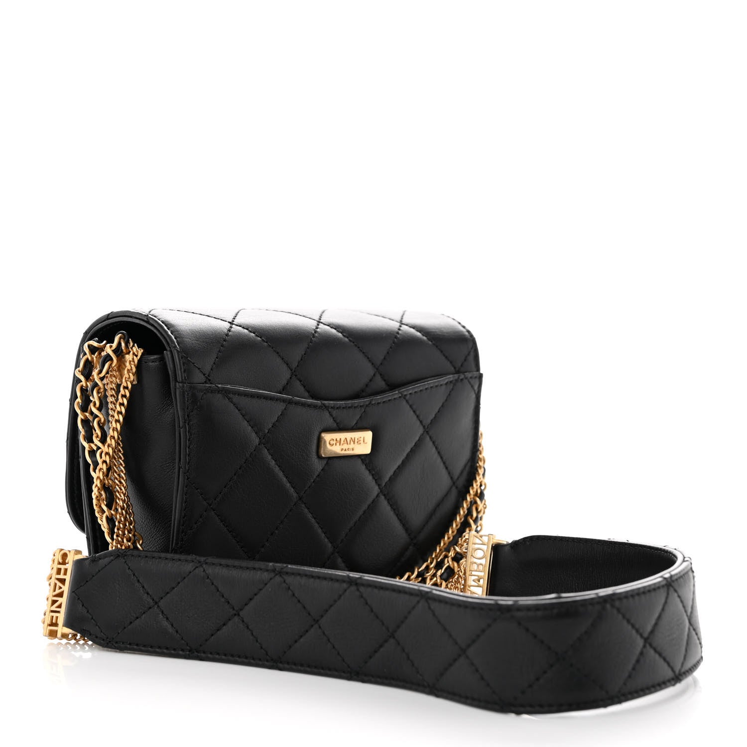 Chanel Lambskin Quilted Small Multiple Chain Flap Black 3 of 10