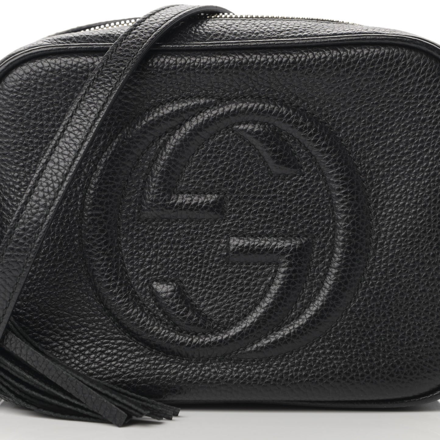 Pebbled Calfskin Small Soho Disco Bag Black