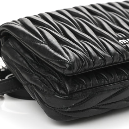 Miu Miu Nappa Matelasse Crystal Chain Crossbody Bag Black 8 of 9