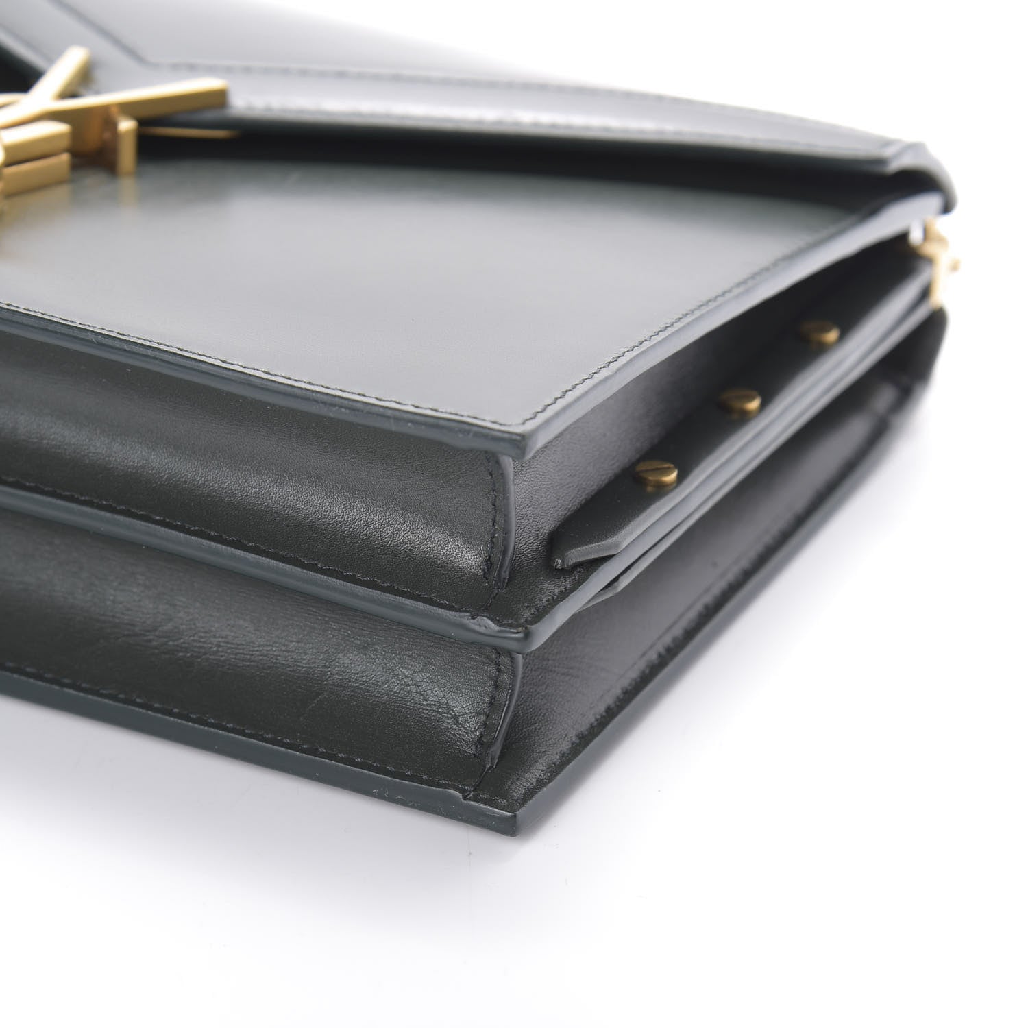 Saint Laurent Smooth Calfskin Monogram Cassandra Clasp Bag Dark Green 8 of 8