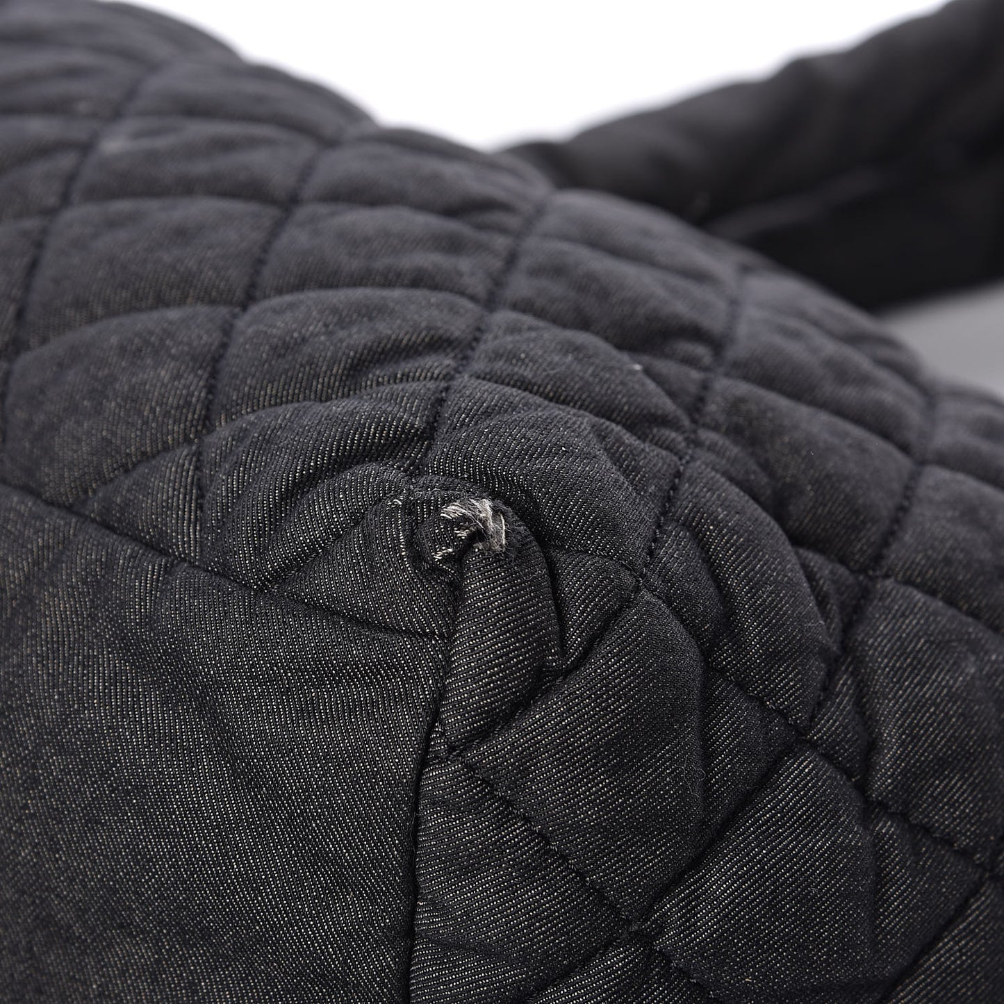Canvas Nylon Quilted Small Coco Cocoon Reversible Tote Black