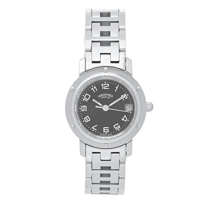 Hermes Stainless Steel 24mm Clipper Quartz Watch Gray 1 of 5