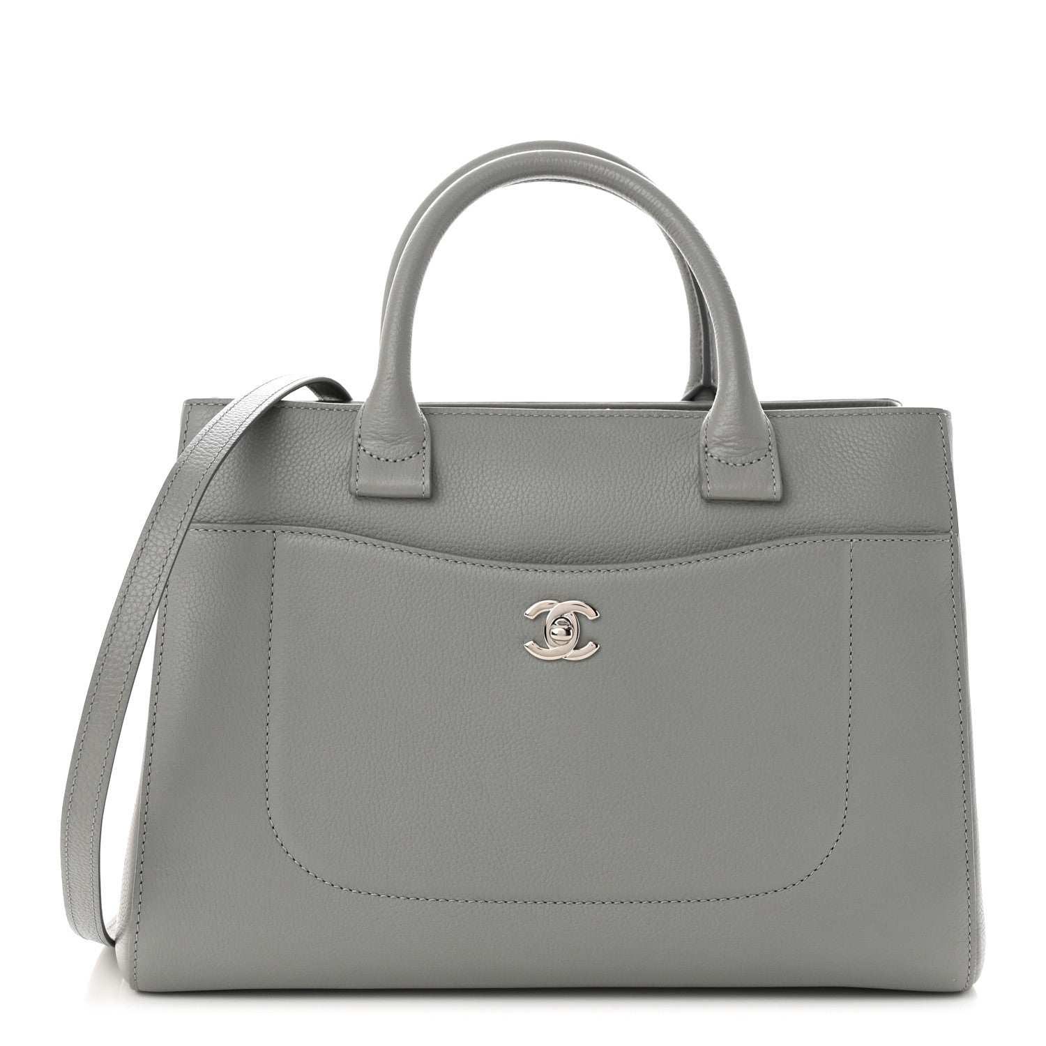 Chanel Grained Calfskin Small Neo Executive Shopper Tote Grey 1 of 10