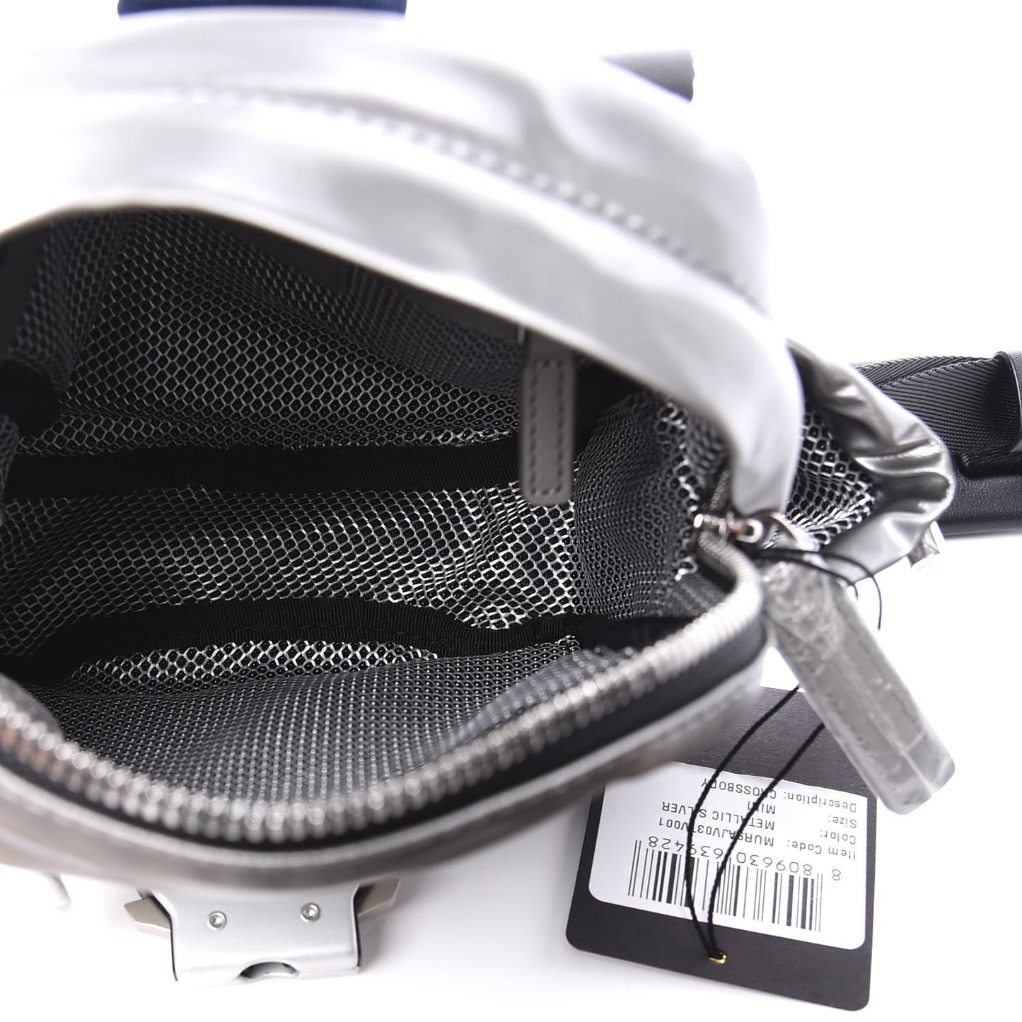 Metallic Nylon Jemison Crossbody Silver