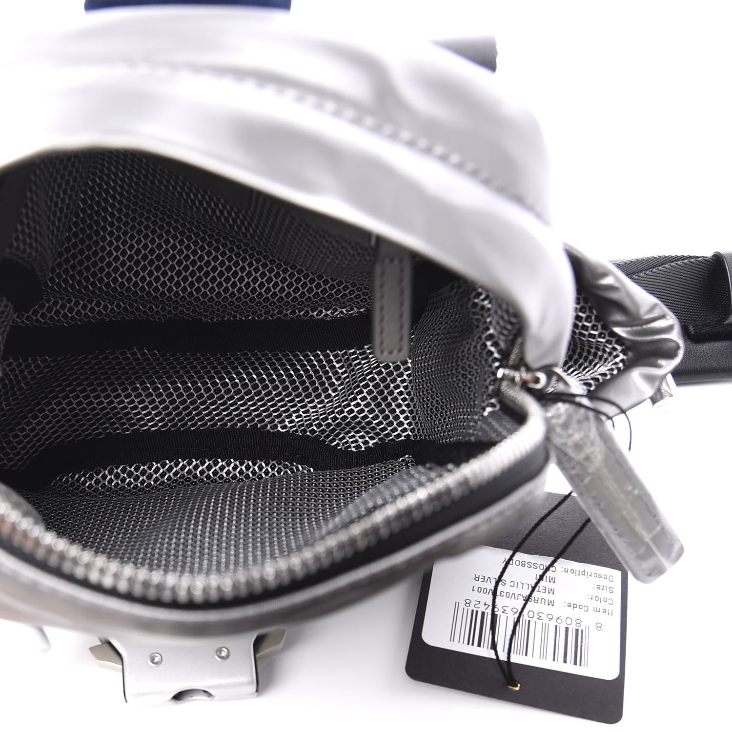 MCM Metallic Nylon Jemison Crossbody Silver 4 of 10