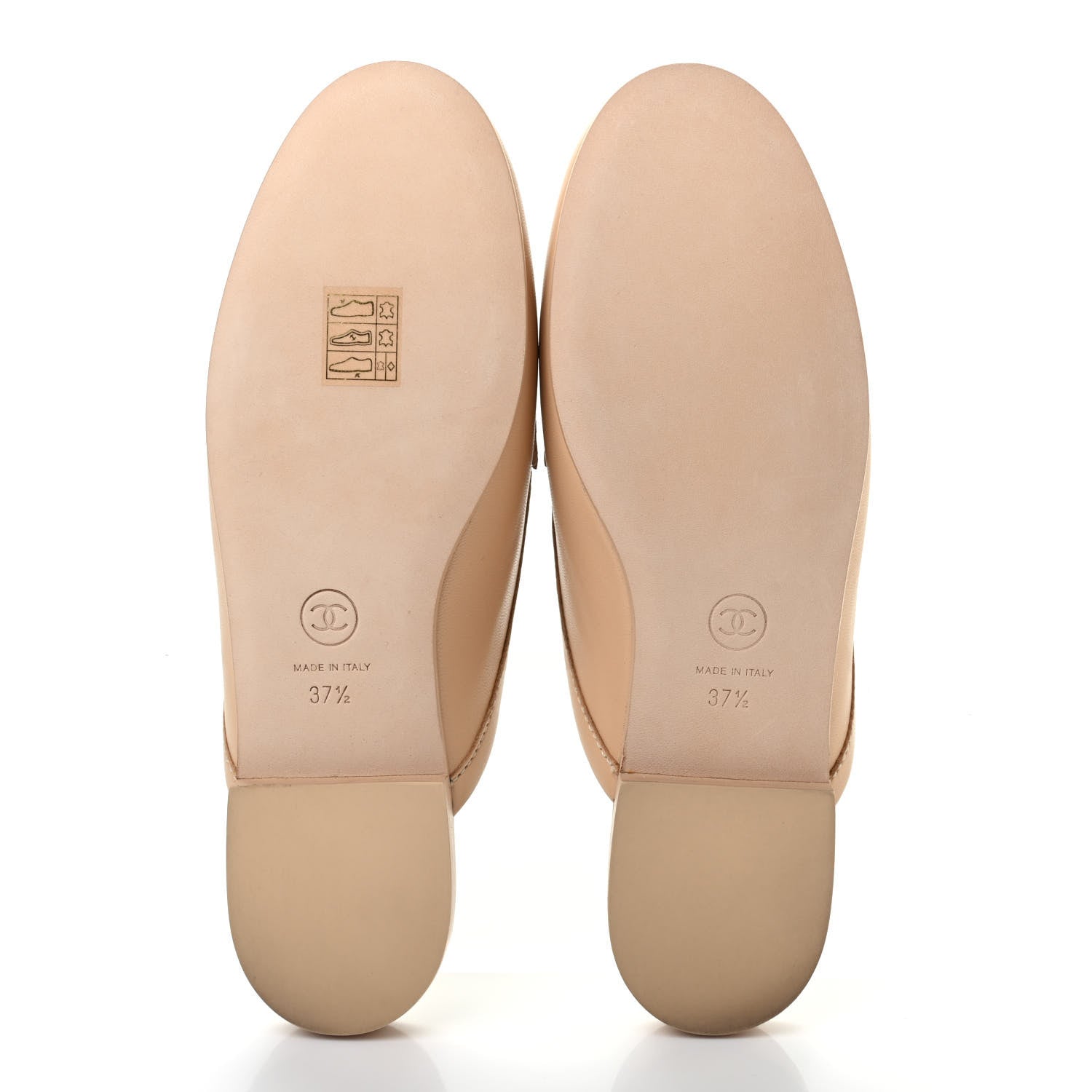 Chanel Lambskin Pearl CC Mules 37.5 Beige 5 of 8