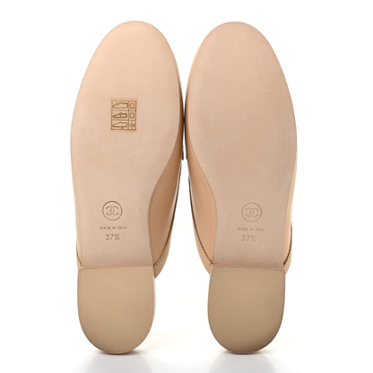 Chanel Lambskin Pearl CC Mules 37.5 Beige 5 of 8