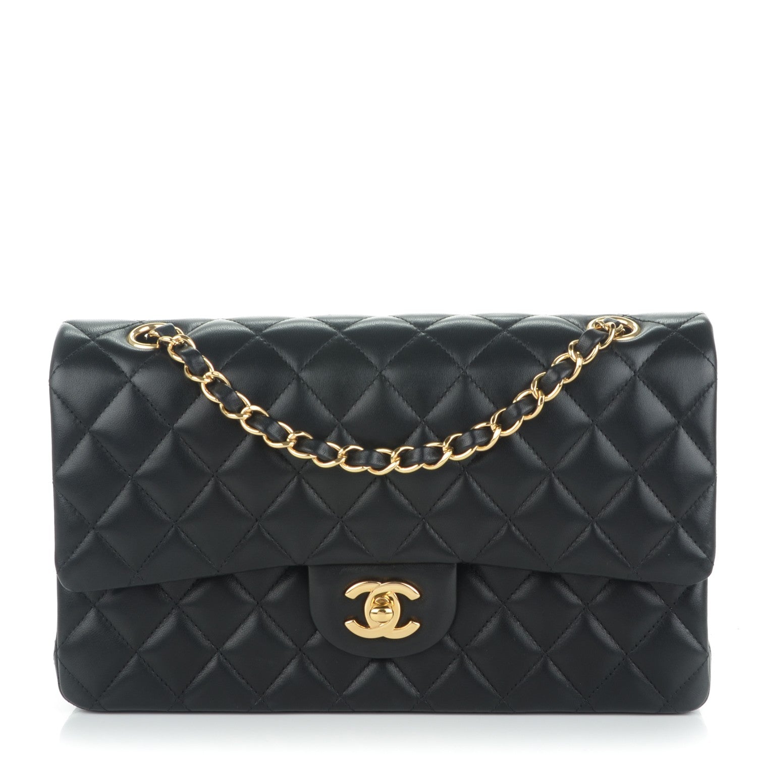 Chanel Lambskin Quilted Medium Double Flap Black 1 of 7