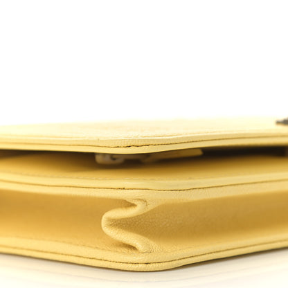 Chanel Caviar Chevron Quilted Boy Wallet On Chain WOC Yellow 9 of 11