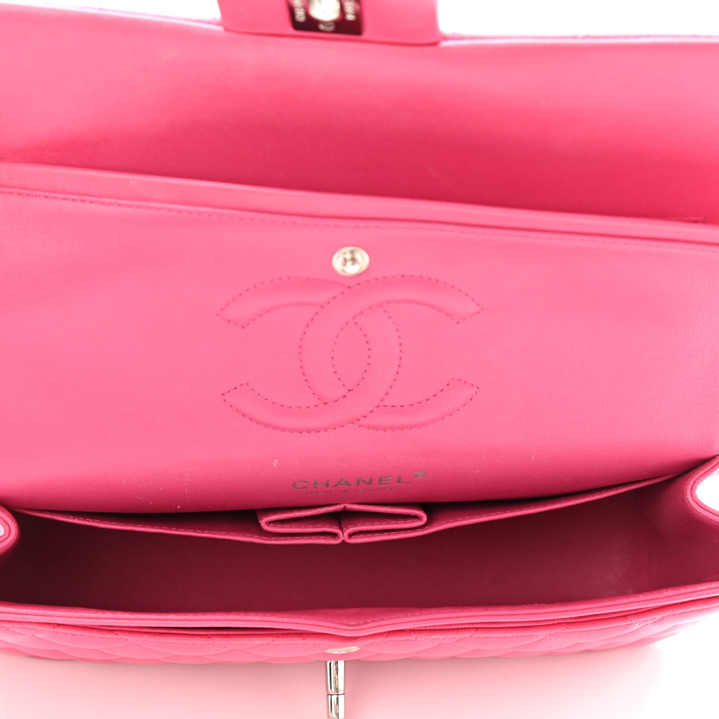 Lambskin Quilted Medium Double Flap Pink