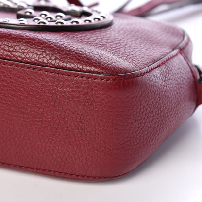 Gucci Pebbled Calfskin Studded Small Soho Disco Bag Soft Burgundy 6 of 14