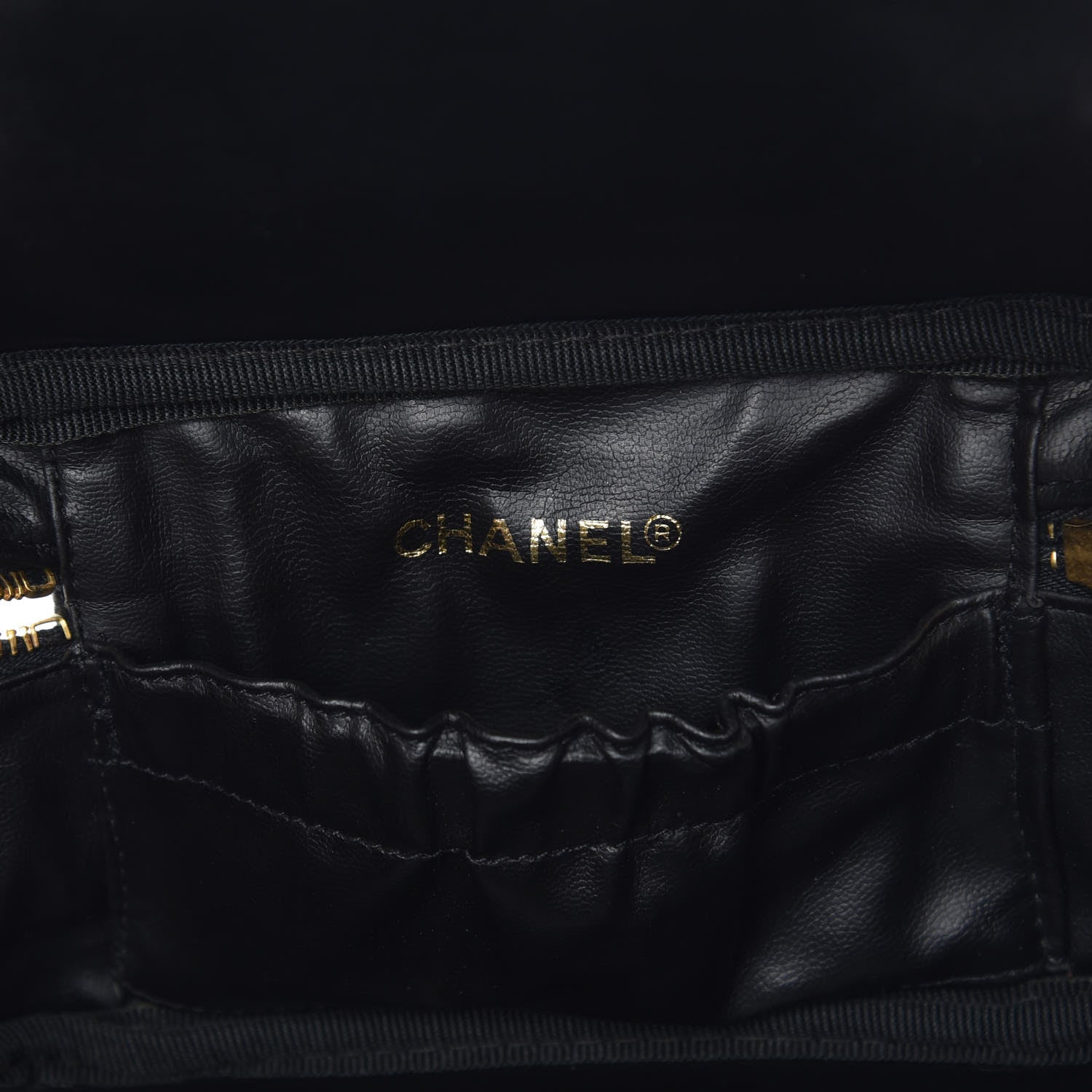 Chanel Lambskin Vanity Cosmetic Case Black 6 of 13