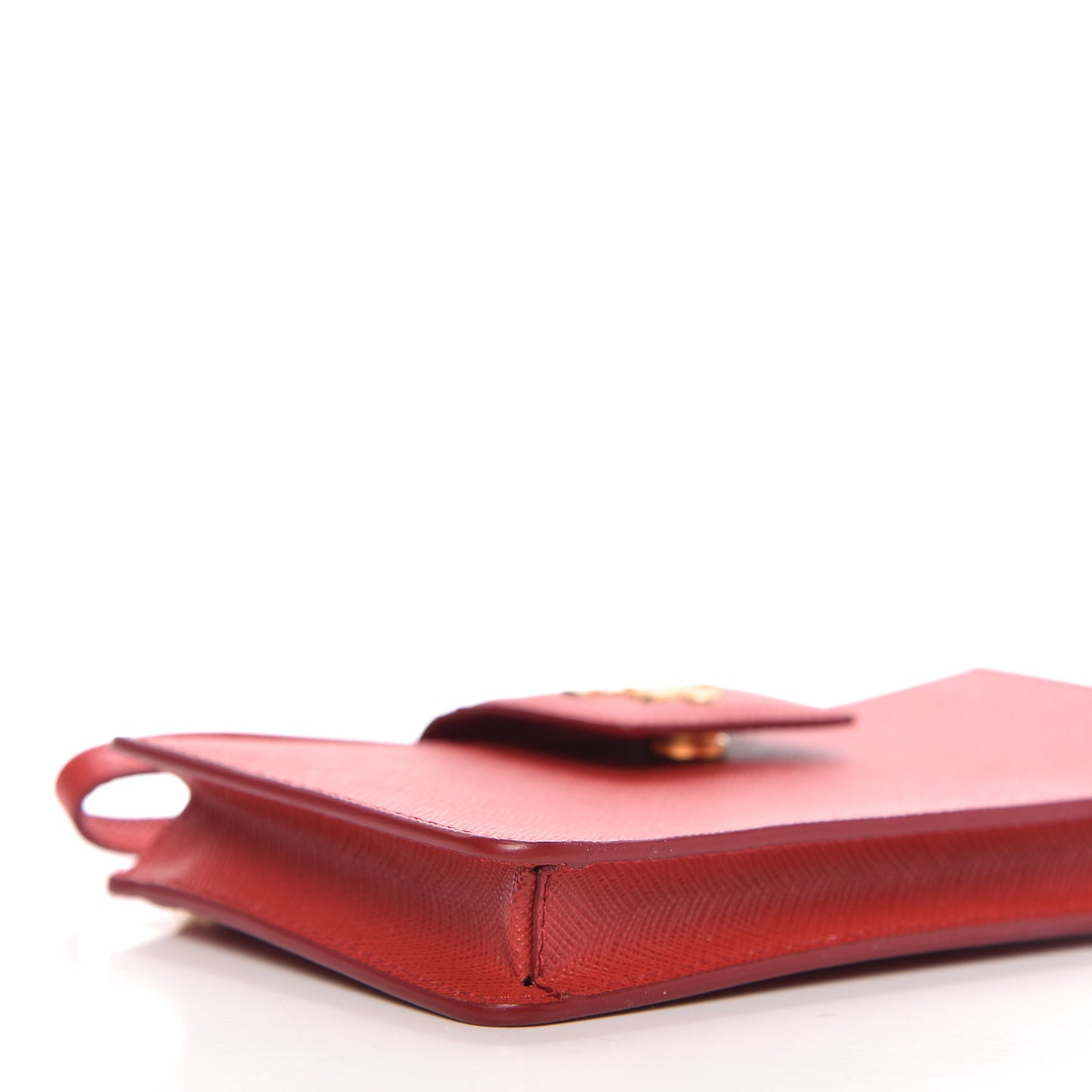 Saffiano Metal Phone Wristlet Crossbody Wallet Rosso